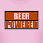 Women's Beer Powered t-shirt - pink tee.