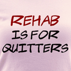 Women's Rehab is for Quitters t-shirt - pink ringer tee.