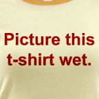 Women's colored wet t-shirt design.