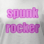 Rude t-shirts, womens white Spunk Rocker t-shirt.
