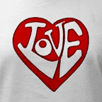 Fun t-shirts - Retro love heart t-shirt - women's white t-shirt.
