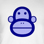 Fun t-shirts - men's white t-shirt - blue monkey tee.
