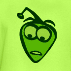 Fun t-shirts - men's neon green alien face t-shirts.