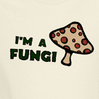 i'm a Fungi, men's light colored t-shirt.