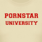 Funny tee shirts - Women's Porn Star University colored tee.