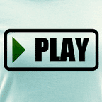 Geek t-shirts - Push play gamer tee shirt, womens colored ringer tee.