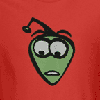 Graphic t-shirts - men's alien face t-shirt, dark colored shirt.