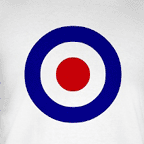 Graphic bullseye target, men's white t-shirt.