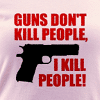 Guns don't Kill People - I Kill People - Women's colored ringer tee.