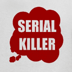 Humorous t-shirts - Serial Killer splatter design, men's white t-shirt