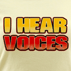 I Hear Voices - Women's colored ringer tee.