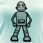 Robot, colored ringer tee.