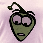 Alien face, colored ringer tee.