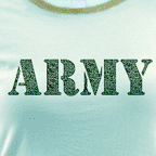 Retro ARMY t-shirts, womens colored ARMY ringer tees.