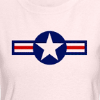 Retro airforce star t-shirts, womens colored airforce t-shirt.