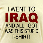 Military t-shirts - womens colored ringer tee, i went to iraq and all i got was this stupid t-shirt.