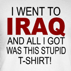 Military t-shirts - men's white t-shirt, i went to iraq and all i got was this stupid t-shirt