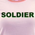 Womens Soldier t-shirt, colored ringer tee.