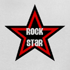 Men's white Rock Star music t-shirt.