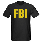 Novelty t-shirts - Mens black and other colors, FBI t-shirts.