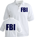 Novelty FBI t-shirts, polo shirt with large print on back.