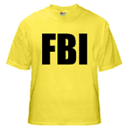 Men's novelty FBI t-shirts - vibrant yellow t-shirt.