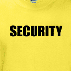 Men's novelty t-shirts - Yellow Security guard t-shirt.