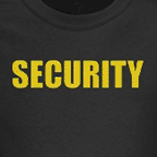 Men's novelty t-shirts - Black (colored) Security guard t-shirt.