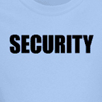 Novelty t-shirts, mens colored Security tees.