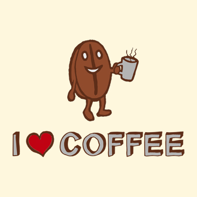 Funny Cute I Love Coffee coffee bean t-shirt