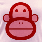 Cool Monkey face t-shirts - Women's colored ringer tee.