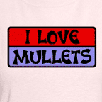 Retro I Love Mullets t-shirt, womens colored t-shirts.