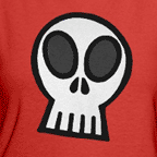 Skull cartoon face t-shirt, womens colored t-shirts.